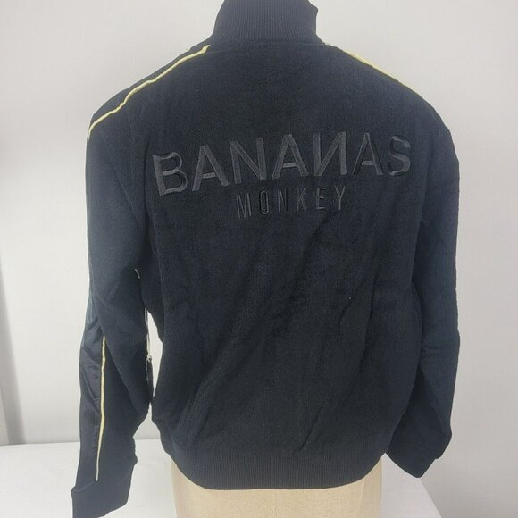 Bananas Monkey Track Suit Jacket Size Large Black NEW NIB Zip Up Soft Thick Warm - Picture 4 of 9